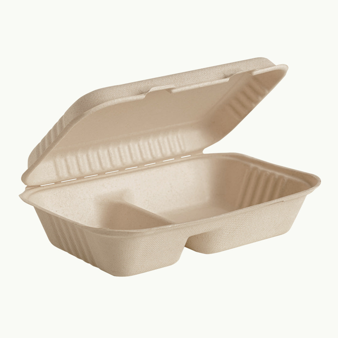 2 Compartment Sugarcane Clamshell