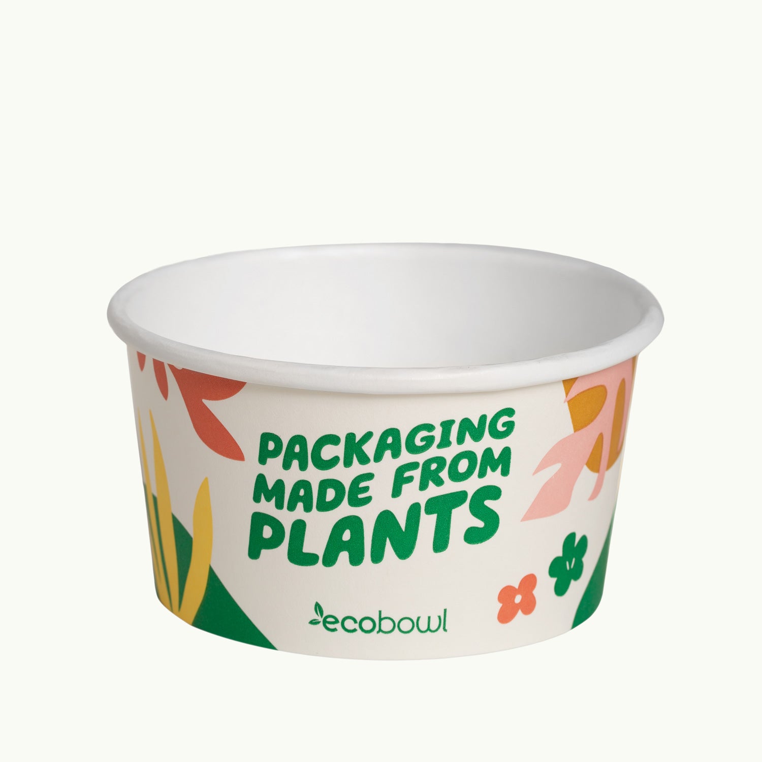 420ml compostable paper bowl with print